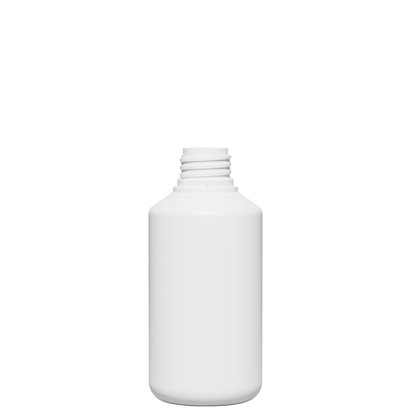 Cylindrical bottle 250 ml HDPE, neck 28TE, style ANTIGUA