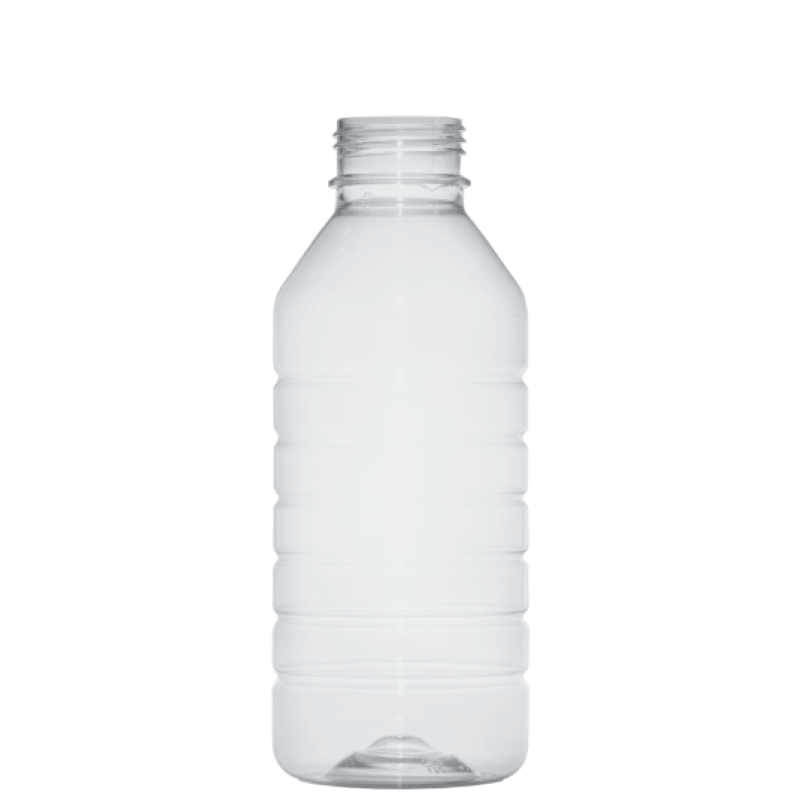 Cylindrical bottle 1 lt PET, neck DIN45, style ZANZIBAR