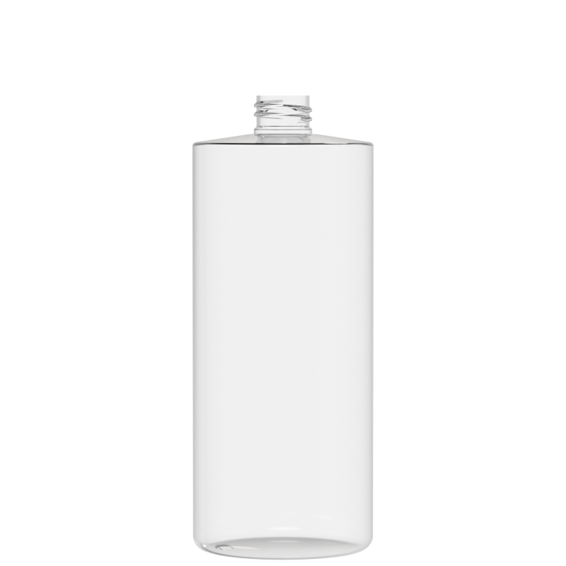 Cylindrical bottle 1 lt PETG, neck 28/410, style MANHATTAN