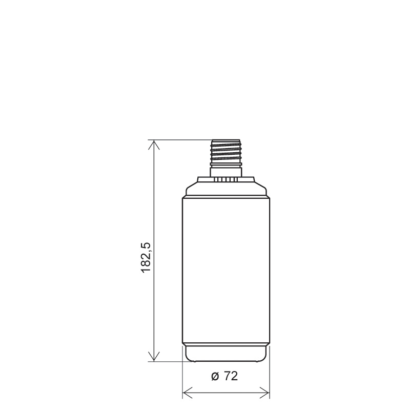 Flacone circolare 500 ml HDPE, collo 24 mm, linea BERNA (Disegno)