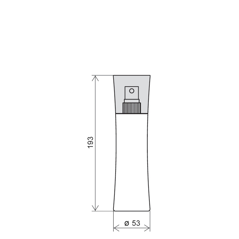 Conical bottle 200 ml HDPE/PP, neck 24/410, style SHANGHAI (Draft)