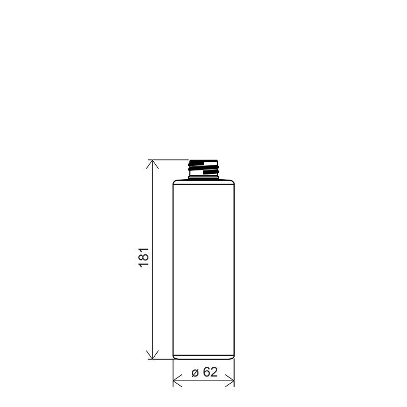 Flacone cilindrico 350 ml HDPE, collo 28/410, linea NEW YORK (Disegno)
